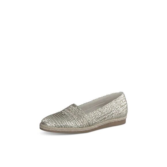 PAUL GREEN Shoes - PAUL GREEN Womens Gold Woven Comfort Lori Round Toe Slip On Espadrille Shoes 5